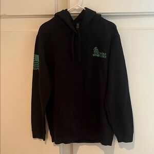 District Black Hoodie with Green Details